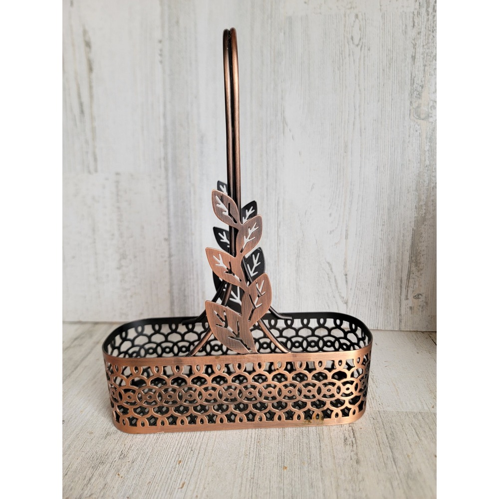Bronze metal napkin basket leaf unique home decor‎ kitchen pattern